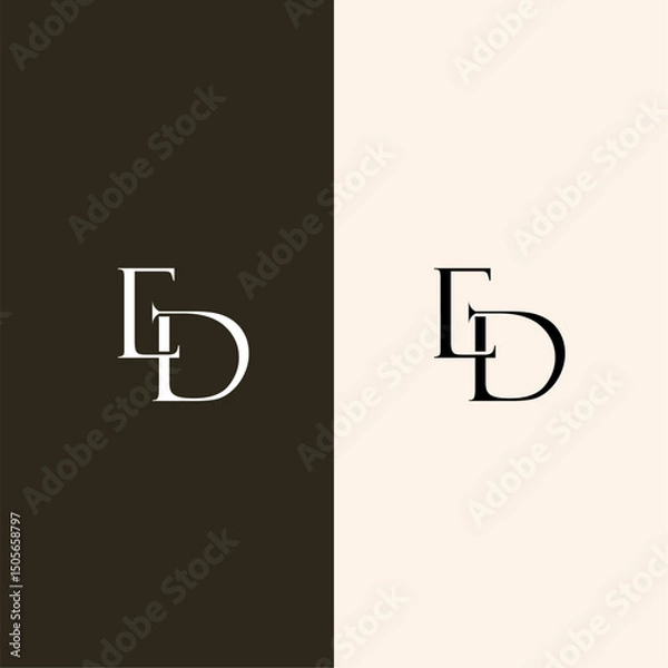 Fototapeta ED vector with monogram logo concept