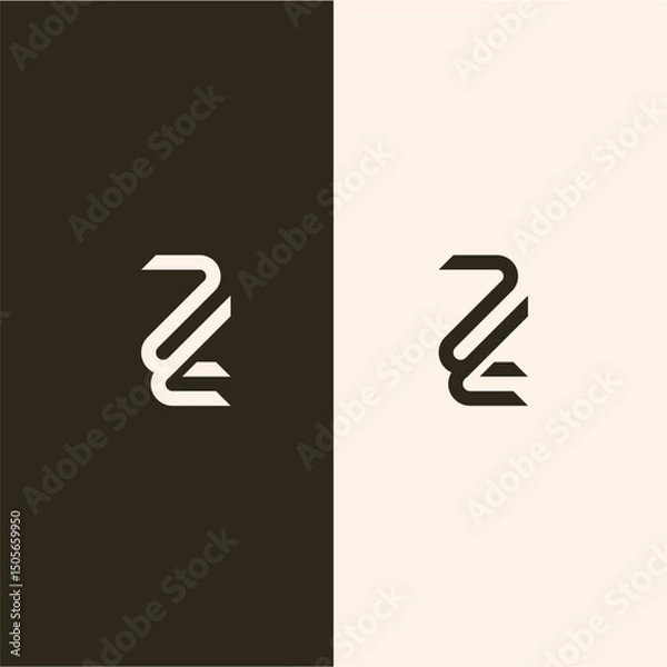 Fototapeta ZL monogram logo concept
