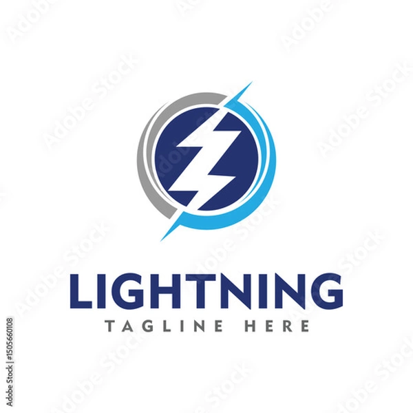 Obraz thunder electric speed logo design template
