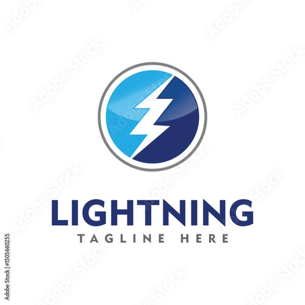 Obraz thunder electric speed logo design template