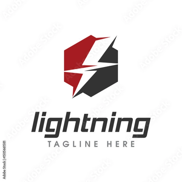 Obraz thunder electric speed logo design template