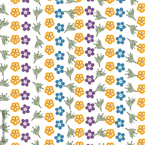 Fototapeta set of abstract flowers,floral seamless pattern 