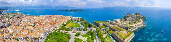 Obraz view of Kerkyra, capital of Corfu island, Greece