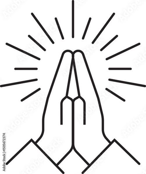 Fototapeta Pray icons. Vector isolated elements concept