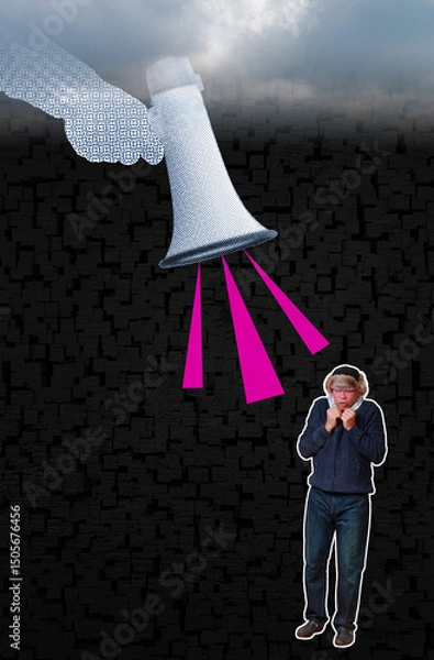 Fototapeta Composite collage. Voice of Authority