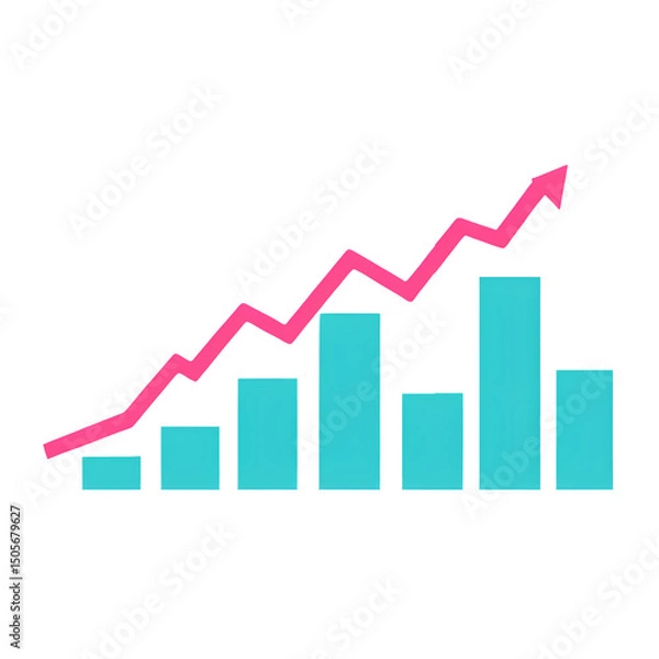 Fototapeta Modern Financial Growth Line Graph – Transparent PNG for Analytics and Business Visualization