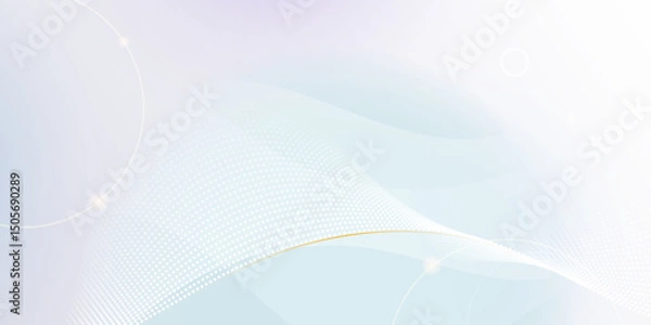 Obraz Abstract soft white, gold wave line pattern and texture on light gray gradient background. Vector element smooth line design. Digital technology concept for luxury business template, banner background