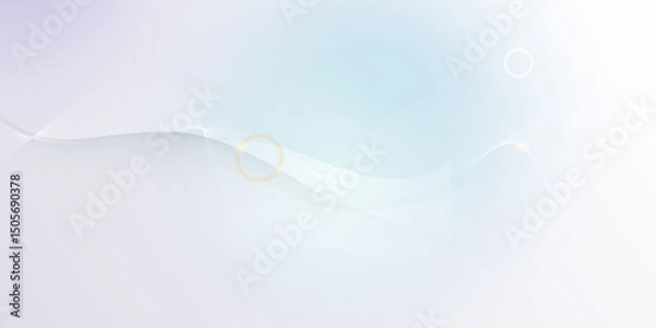 Fototapeta Abstract soft white, gold wave line pattern and texture on light gray gradient background. Vector element smooth line design. Digital technology concept for luxury business template, banner background