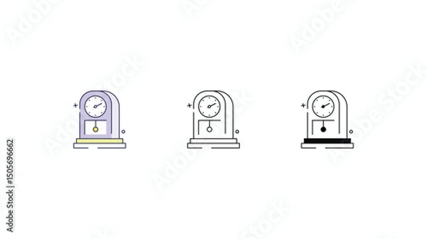 Fototapeta Pendulum icons vector set color line glyph line icons stock illustration