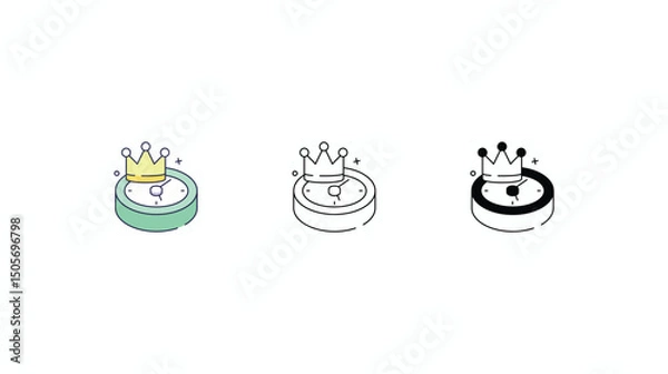 Fototapeta Prime Time icons vector set color line glyph line icons stock illustration