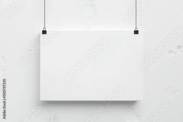 Obraz Blank-poster-mockup-on-white-wall-hanging-display-template