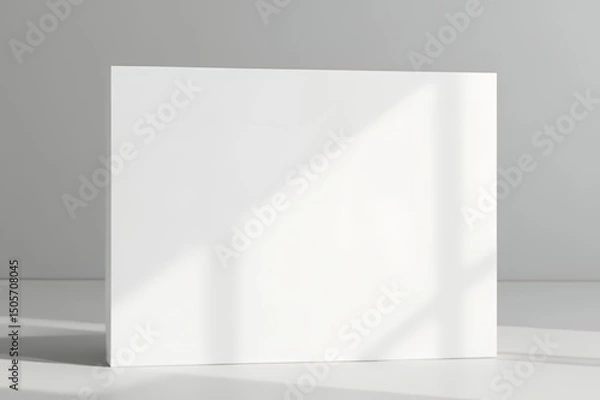 Obraz Blank-white-panel-mockup-shadows-minimalist-design-background