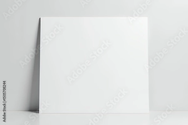 Obraz Blank-white-poster-mockup-on-shelf-minimalist-design-template