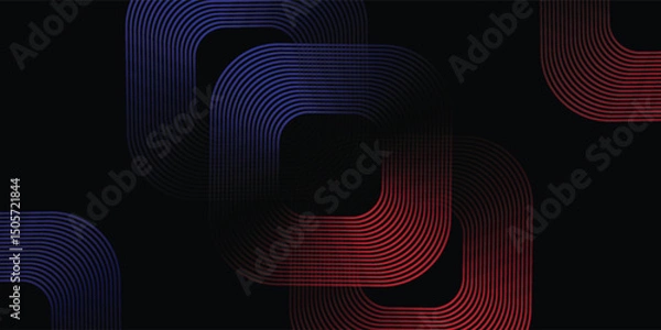 Fototapeta circle of different shapes for design creative, red and blue color