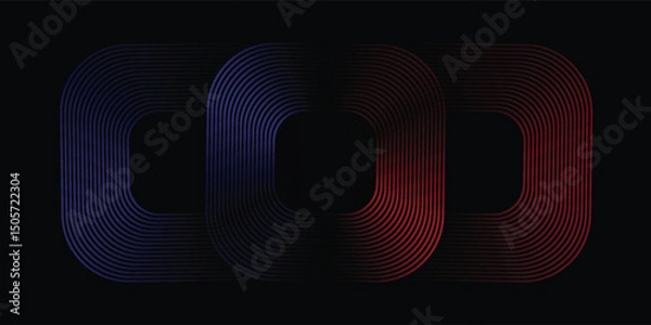 Fototapeta circle of different shapes for design creative, red and blue color