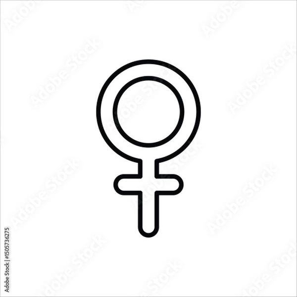 Fototapeta Female gender icon. Single line Female gender icon vector background. Vector illustration for web design. Isolated on white background.