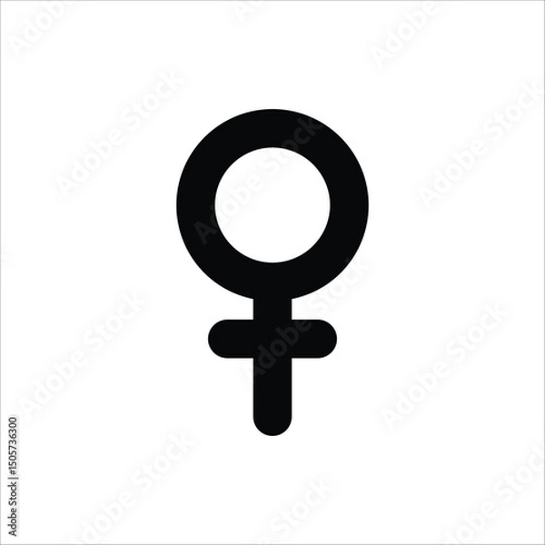 Fototapeta Female gender icon. Single line Female gender icon vector background. Vector illustration for web design. Isolated on white background.