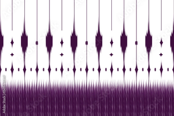 Fototapeta Deep plum ikat background with vertical tribal lines. Ideal for artistic decor, packaging, or web design.