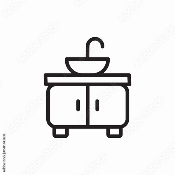 Obraz bathroom sink cabinet icon vector sign