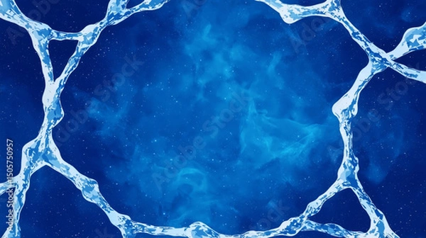 Fototapeta Vibrant blue background with flowing water patterns creates serene and calming atmosphere, perfect for various design projects