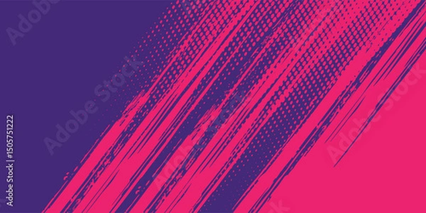 Fototapeta Halftone dots red and blue color pattern gradient grunge texture background. Dot pop art comic sport style vector illustration. grunge vector dots . eps 10