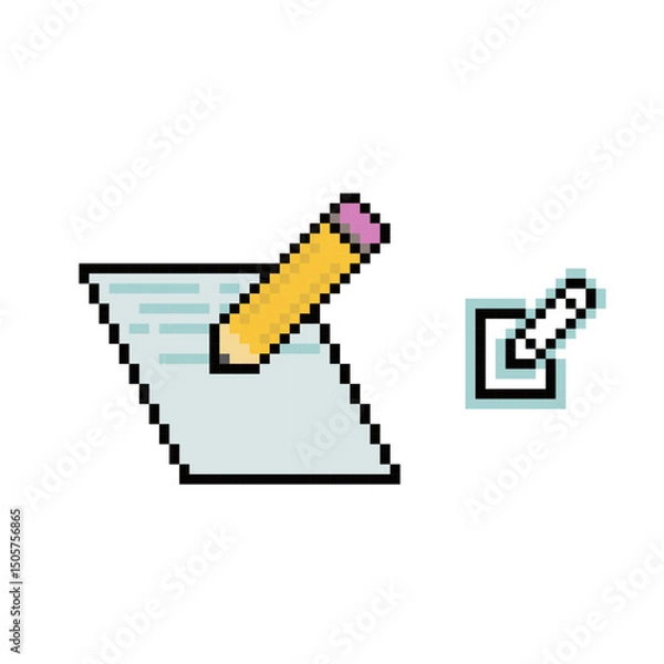 Obraz WRITE PAPER ICON PIXEL ART