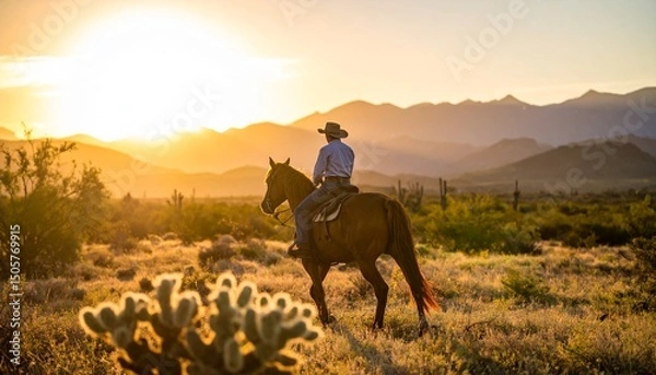 Obraz horse in sunset