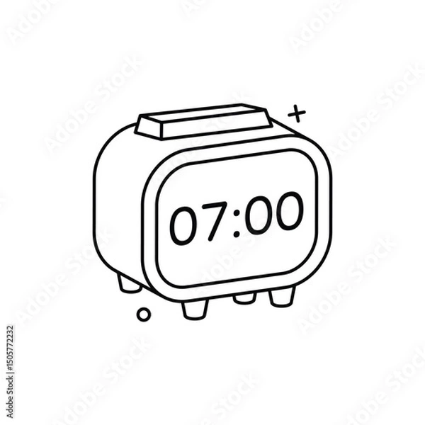 Fototapeta Digital Alarm Clock Icon vector