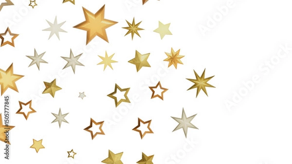 Fototapeta Abstract background with golden stars on a black backdrop
