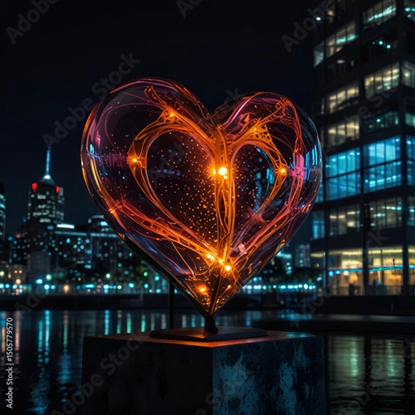 Fototapeta heart in the night