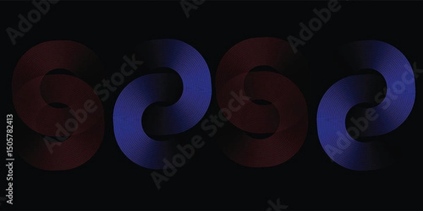 Fototapeta circle of different shapes for design creative,red and blue color