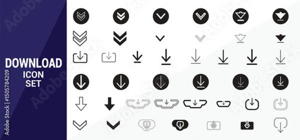 Fototapeta Download icon design for ui and app