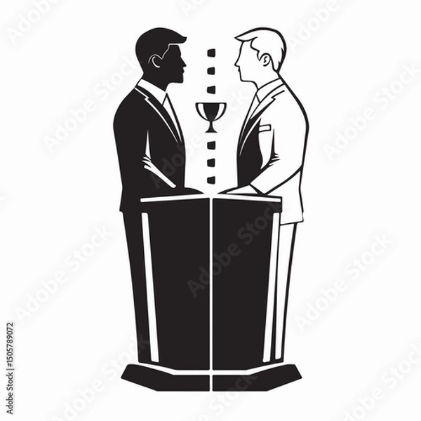 Fototapeta Election Debates Images Vector Isolated on white Background.