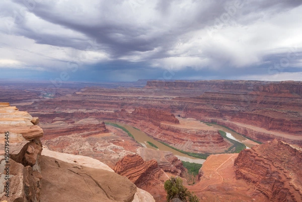 Fototapeta Colorado River basin view from Dead Horse Point, Moab, Utah, USA