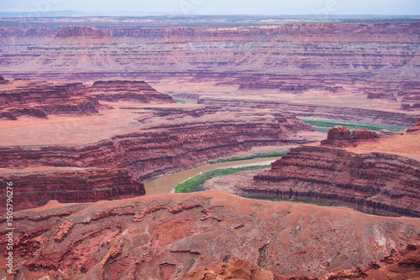 Fototapeta Colorado River basin view from Dead Horse Point, Moab, Utah, USA