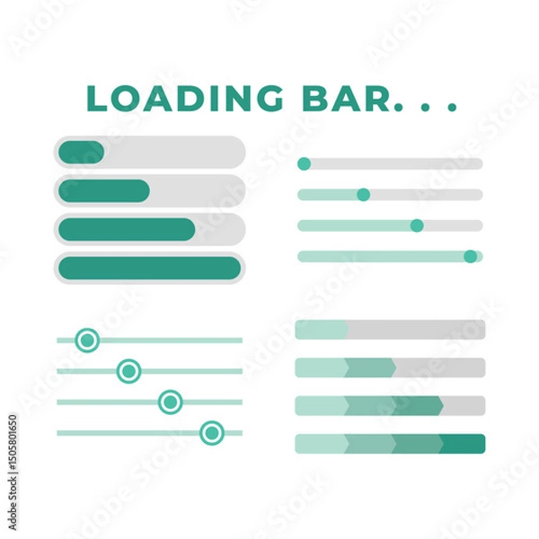 Fototapeta Set of Loading bar. Download progress loader.