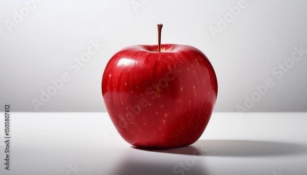 Fototapeta red apple on minimalist white background freshness and simplicity in modern stock photography