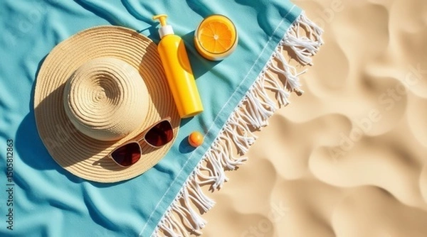 Obraz Beach Essentials on a Towel