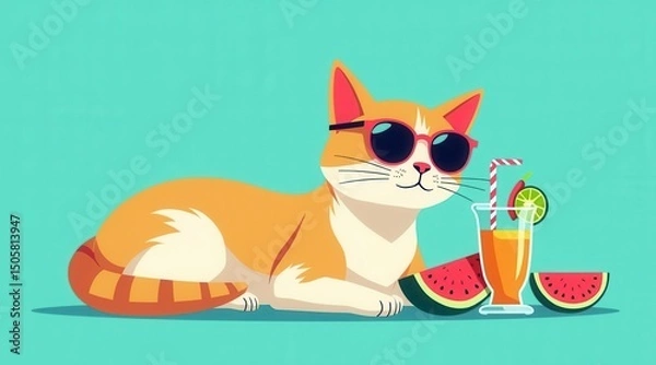 Obraz Cool Cat Summer Vibes