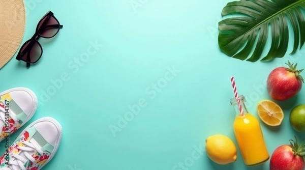 Obraz Summer Flatlay with Tropical Elements