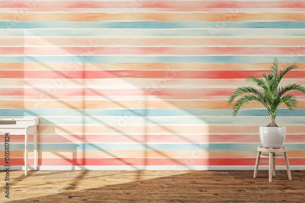 Obraz white wall with flowers