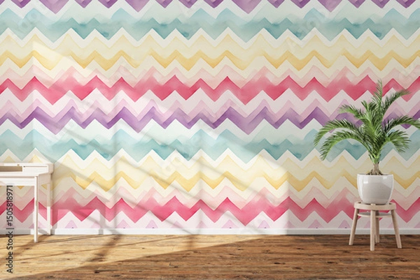 Obraz white wall with flowers