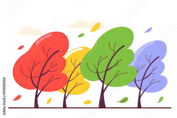 Obraz autumn trees vector illustration