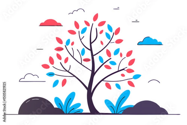 Obraz tree and birds