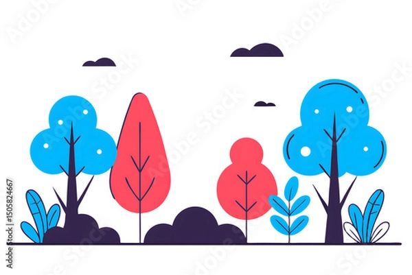 Obraz spring landscape with trees
