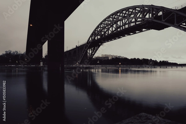 Obraz Bridges over a river in city