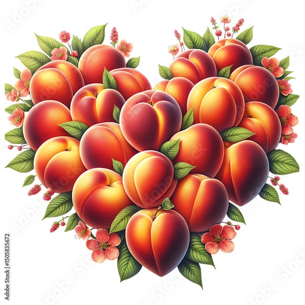 Obraz Sweet summer apricots fruit heart isolated on white background