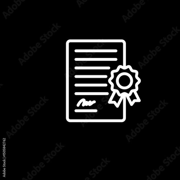 Fototapeta Vekctor shows icon certificates with ribbons and stars, representing awards or official documents.