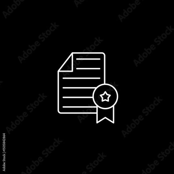 Fototapeta Vekctor shows icon certificates with ribbons and stars, representing awards or official documents.