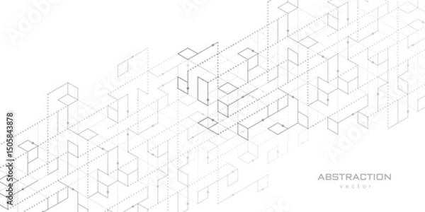 Fototapeta Technological drawing. Modern engineering. Technology background. Vector illustration.